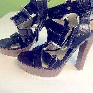 L.A.M.B GwenStefani Blue Patent Leather Sandal 6.5